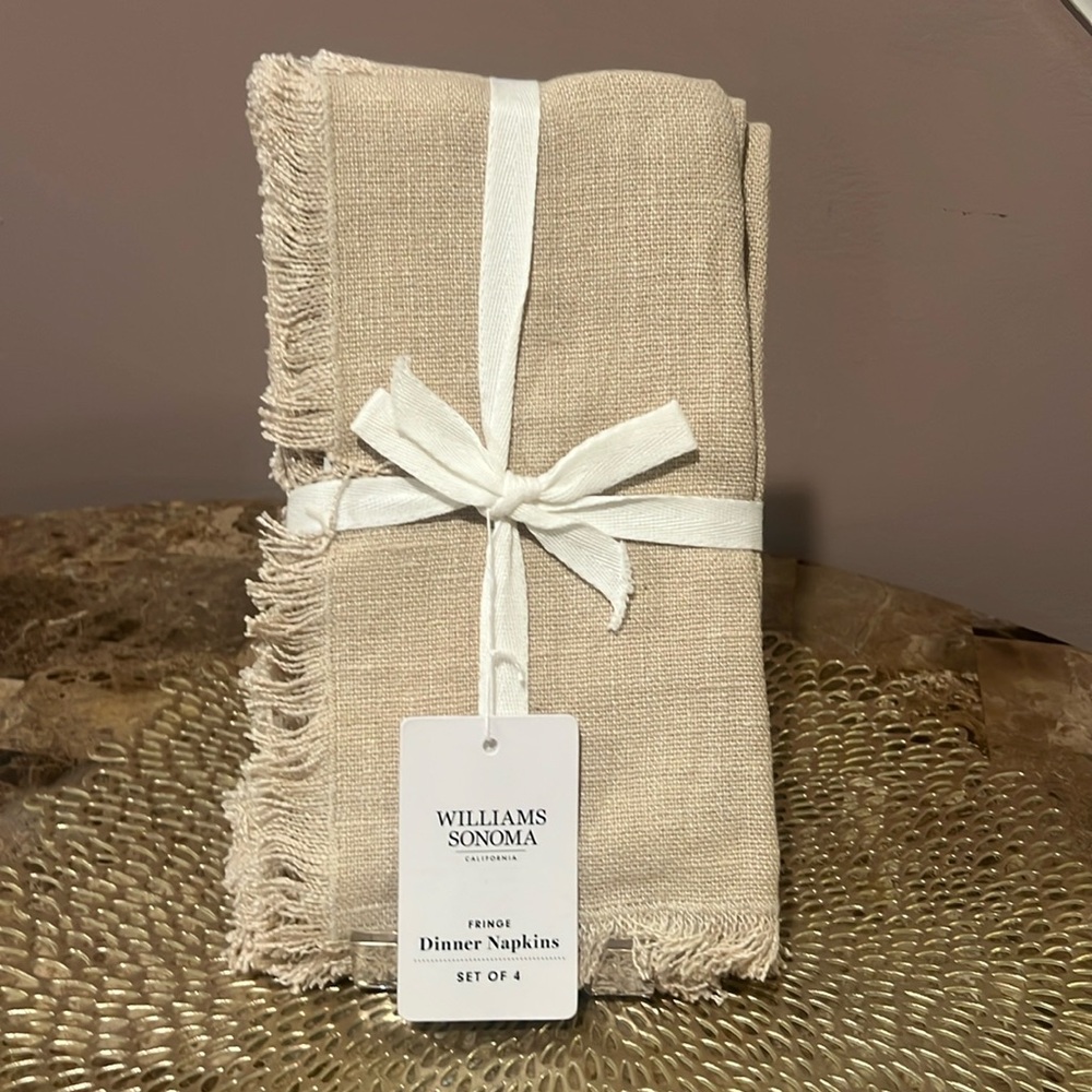 Williams Sonoma “Fringe” Napkins, Set/4